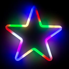 Светодиодная фигура «Звезда» 28 см, пластик, 220 В, свечение мульти