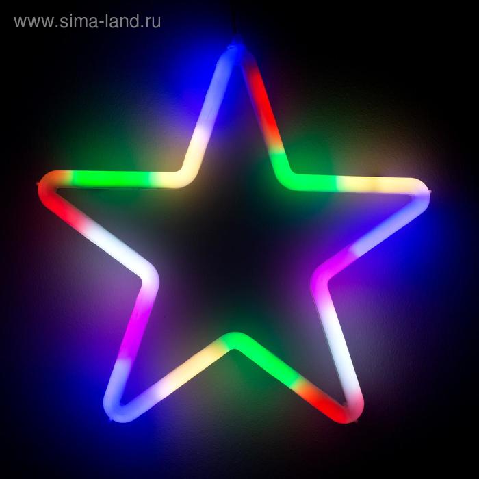 Светодиодная фигура «Звезда» 28 см, пластик, 220 В, свечение мульти - Фото 1