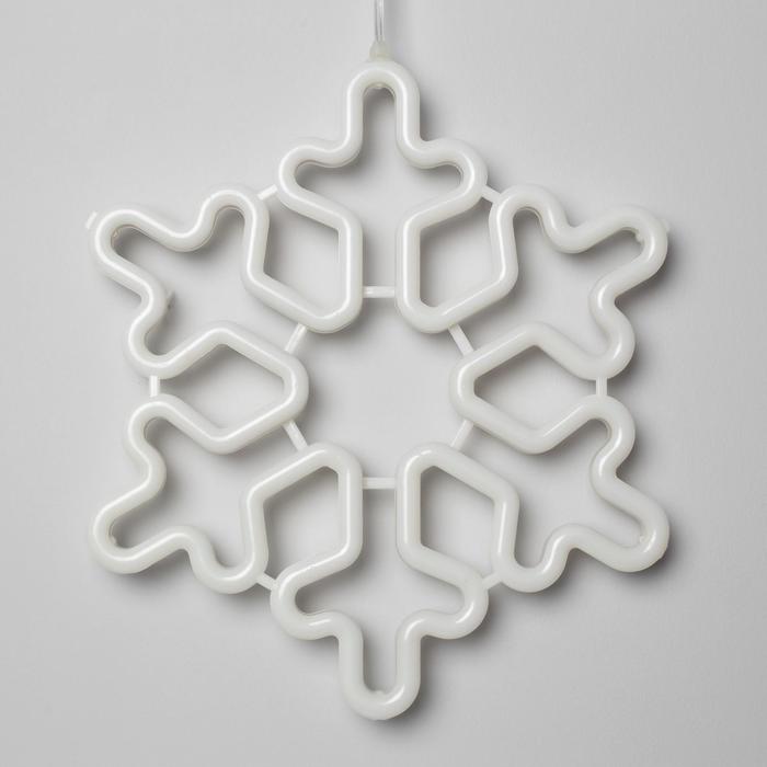 Светодиодная фигура «Снежинка» 30 см, пластик, 220 В, свечение тёплое белое - фото 1907136901