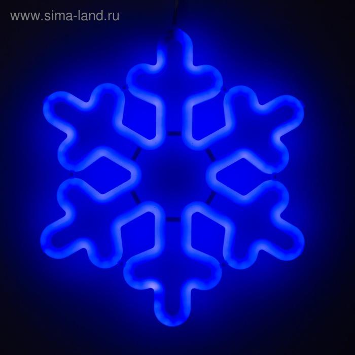 Светодиодная фигура «Снежинка» 30 см, пластик, 220 В, свечение синее - Фото 1