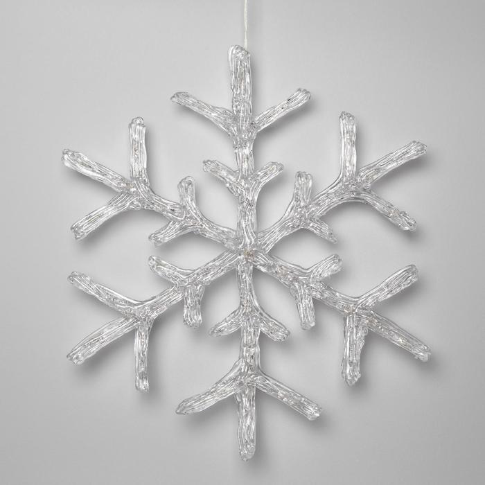 Светодиодная фигура «Снежинка» 39 см, акрил, 50 LED, 220 В, свечение белое - фото 1885062707