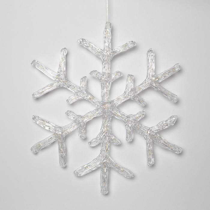 Светодиодная фигура «Снежинка» 39 см, акрил, 50 LED, 220 В, свечение тёплое белое - фото 1907136917