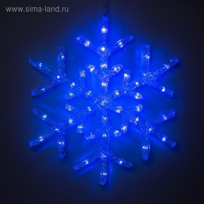 Светодиодная фигура «Снежинка» 39 см, акрил, 50 LED, 220 В, свечение синее - Фото 1