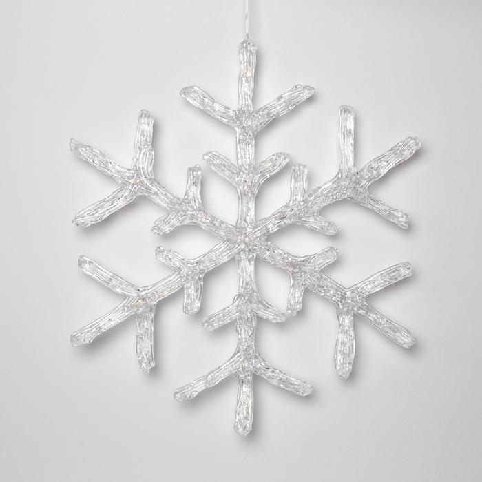 Светодиодная фигура «Снежинка» 39 см, акрил, 50 LED, 220 В, свечение синее - фото 1885062719