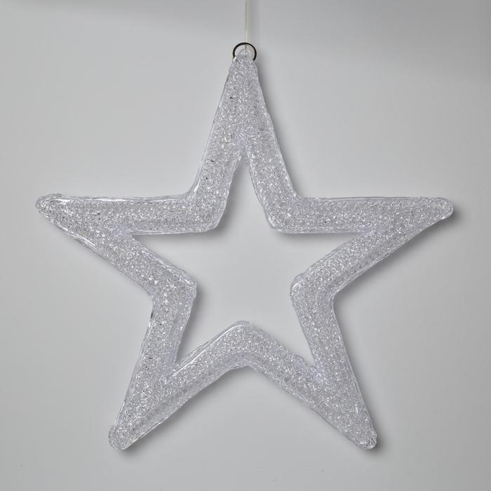Светодиодная фигура «Звезда» 50 см, акрил, 45 LED, 220 В, свечение тёплое белое - фото 1882098614