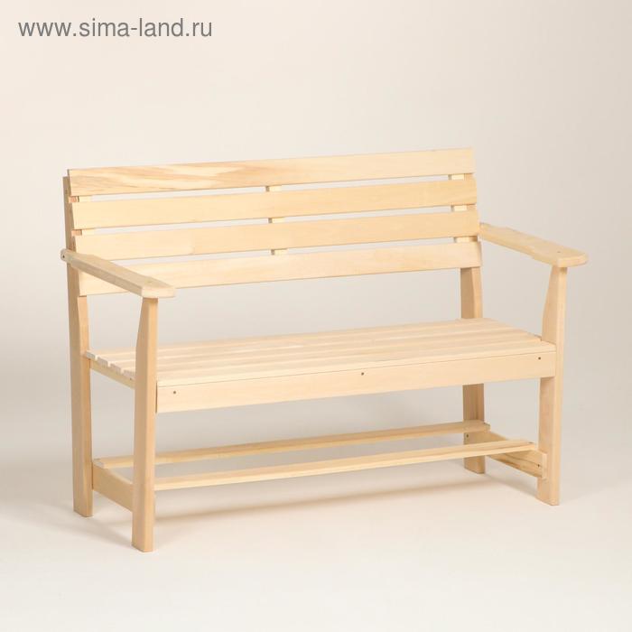 Скамейка с подлокотником, наличник 120×55×90см "Добропаровъ" - Фото 1