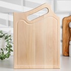 Доска разделочная и сервировочная "Модерника" с желобом для стока, ручкой, МАССИВ,28×20×2 см - фото 53353441