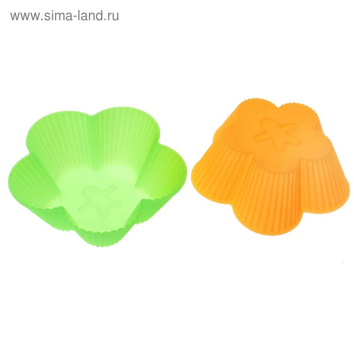Форма силиконовая для выпечки «Рифленый цветок», 8,5×3 см, цвет МИКС - Фото 1