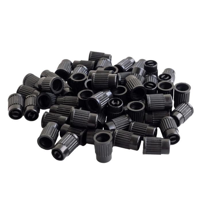 Колпачки на шинный вентиль, черные, пластик, 60 шт