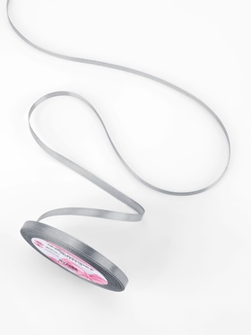 Лента атласная, 6 мм, 23±1 м, серый №03 (комплект 10 шт)