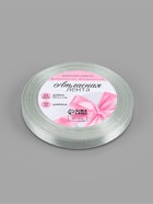 Лента атласная, 10 мм, 23±1 м, цвет серебряный №176 - Фото 5