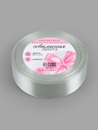 Лента атласная, 25 мм, 23±1 м, цвет серебряный №176 - Фото 4