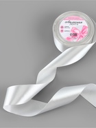 Лента атласная, 40 мм, 23±1 м, цвет серебряный №176 - Фото 2