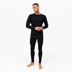 Термо комплект мужской (джемпер, брюки) цвет чёрный, р-р 58 - Фото 2