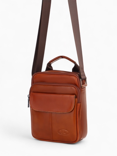 Сумка мужская, Fidelio Largo, 19×8×23 см, коричневая