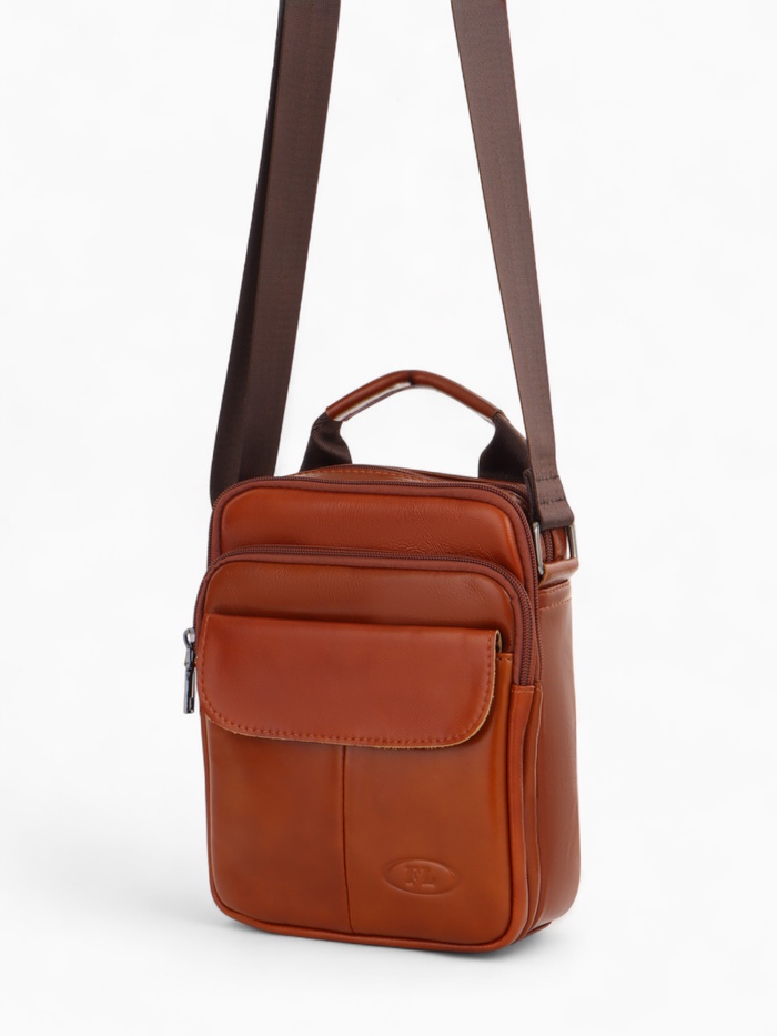 Сумка мужская, Fidelio Largo, 19×8×23 см, коричневая - Фото 1