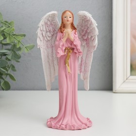 Сувенир полистоун "Девушка ангел-хранитель в розовом платье - молитва" 16х8х5 см