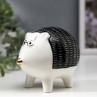 Сувенир керамика "Ёжик в очках" бело-чёрный с золотом 8,8х7,8х11 см - Фото 1