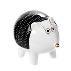 Сувенир керамика "Ёжик в очках" бело-чёрный с золотом 8,8х7,8х11 см - Фото 5