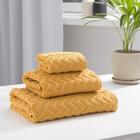 Полотенце махровое LoveLife Zig-Zag 30х60 см, цвет горчичный,100% хлопок, 360 гр/м2 - Фото 3