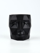 Кашпо полигональное из гипса «Голова», цвет чёрный, 11×12 см - Фото 1