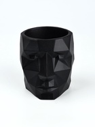 Кашпо полигональное из гипса «Голова», цвет чёрный, 11×12 см - Фото 2