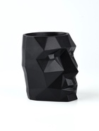 Кашпо полигональное из гипса «Голова», цвет чёрный, 11×12 см - Фото 3