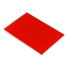 Блокнот А5, 60 листов на гребне, обложка пластик, красный - Фото 2