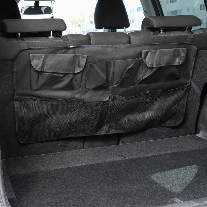 Органайзер на заднее сиденье 87×47 см, 8 карманов, черный - Фото 1