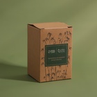 Органайзер для хранения «BAMBOO», с крышкой, 7 × 7 × 9,5 см, в картонной коробке, цвет прозрачный/коричневый - фото 7427882