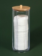 Органайзер для ватных дисков, с крышкой, d=6.5×18 см, прозрачный, коричневый - Фото 3