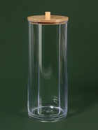 Органайзер для ватных дисков, с крышкой, d=6.5×18 см, прозрачный, коричневый - Фото 4