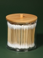 Органайзер для ватных палочек «BAMBOO», с крышкой, d=9.5×9.7 см, прозрачный, коричневый - Фото 3