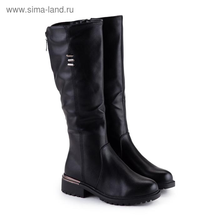 Сапоги женские, цвет чёрный, размер 37 - Фото 1