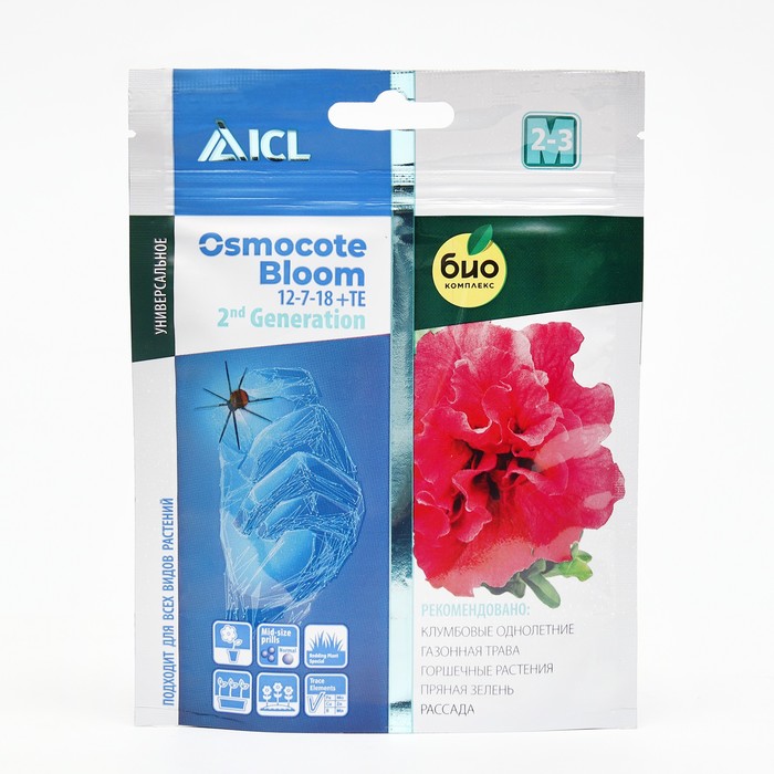 Удобрение Osmocote Bloom 12-7-18 + ТЕ, 2-3 мес., 100 г - Фото 1