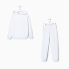 Комплект детский (худи, брюки) MINAKU: Casual Collection KIDS цвет белый, рост 116 - фото 9057739