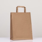 Пакет крафт без печати, с плоскими ручками 24 х 12 х 32 см - Фото 2