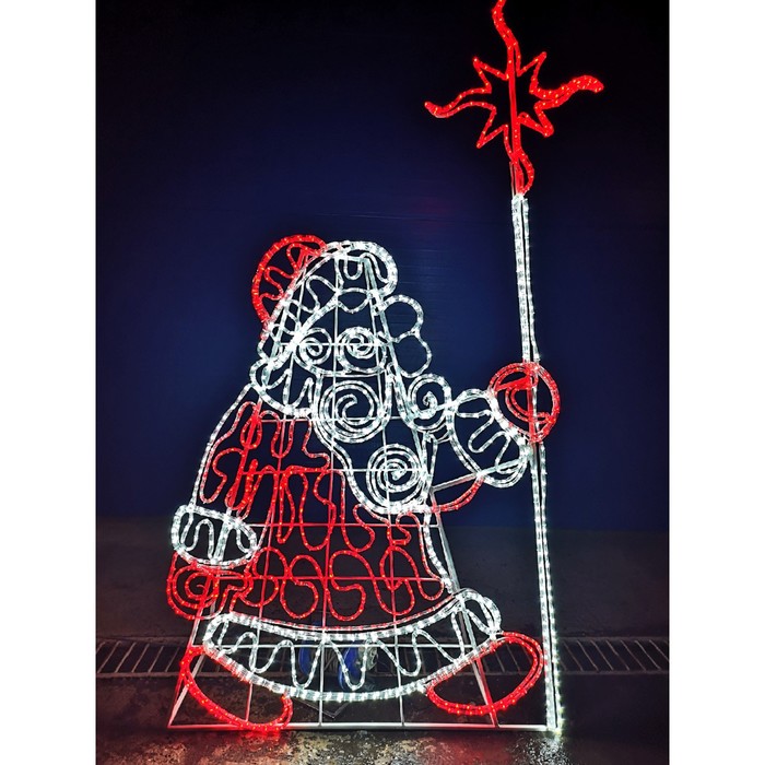 Светодиодное панно «Дед Мороз», 75 × 150 × 6 см, 60 Вт, 220 В