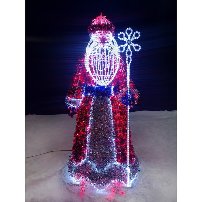 Уникальная светодиодная композиция в виде Деда Мороза создаст атмосферу волшебства и восторга на вашем мероприятии.