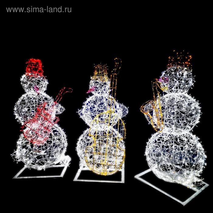 Светодиодная фигура «Ажурный снеговик», 90 × 130 × 60 см, 60 Вт, 220 В - Фото 1