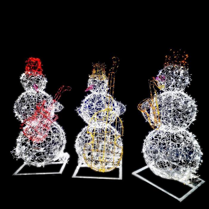 Светодиодная фигура «Ажурный снеговик», 110 × 150 × 80 см, 100 Вт, 220 В - фото 1911480135