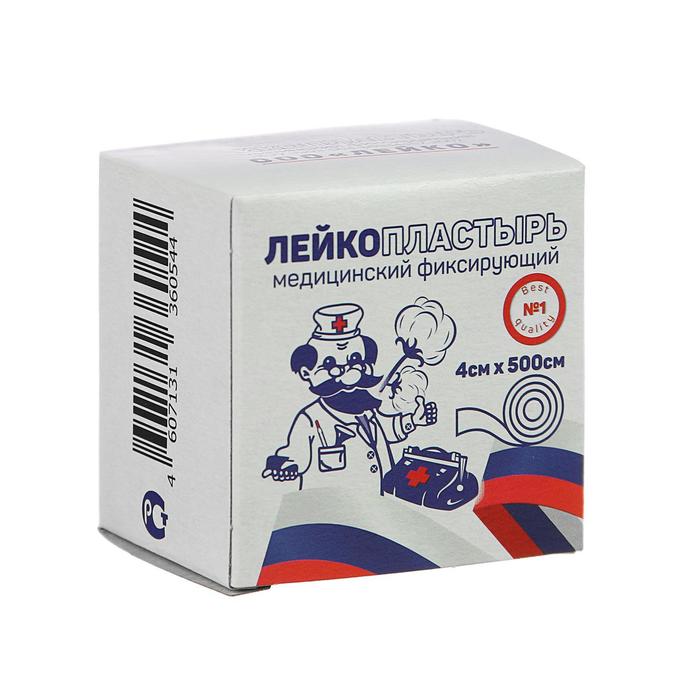 Лейкопластырь медицинский фиксирующий на тканой основе, 4х500см - Фото 1