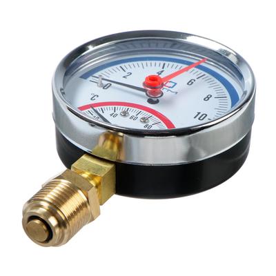 Термоманометр CTM, радиальный, Дк 80 мм, 1 МПа, наружная резьба 1/4", 120°С