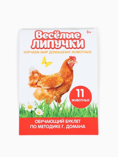 Развивающая игра на липучках «‎Изучаем мир домашних животных», методика Домана, с обучающими карточками по методике Глена Домана