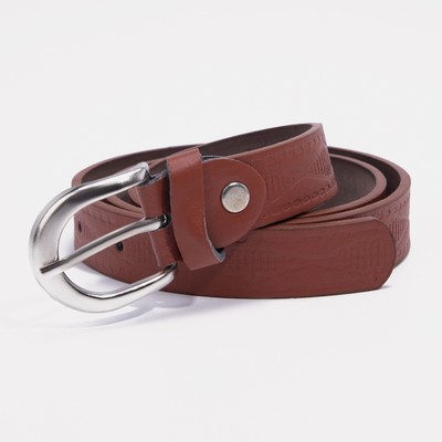 Ремень детский, ширина 2,1 см, винт, пряжка метал, цвет светло-коричневый