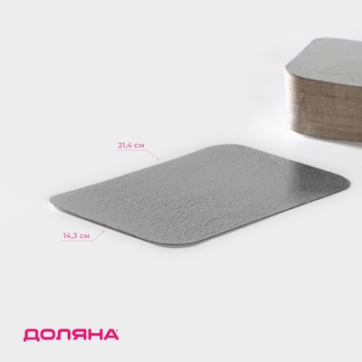 Крышка-подложка для алюминиевой формы Доляна, 21,5×15×0,1 см, цвет серебристый - Фото 1