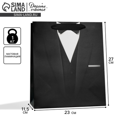 Пакет подарочный ламинированный, упаковка, «Стиль», ML 23×27×11.5 см