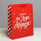 Пакет ламинированный вертикальный «Подарок от Деда Мороза», L 31 х 40 х 11,5 см, Новый год - фото 9058176
