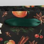 Пакет крафтовый вертикальный «Новогодние мандарины», MS 18 × 23 × 10 см - Фото 2