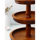 Трёхъярусная ваза деревянная для фруктов и сладостей Mаgistrо, 47 см, из натурального кедра, шоколадная - Фото 3